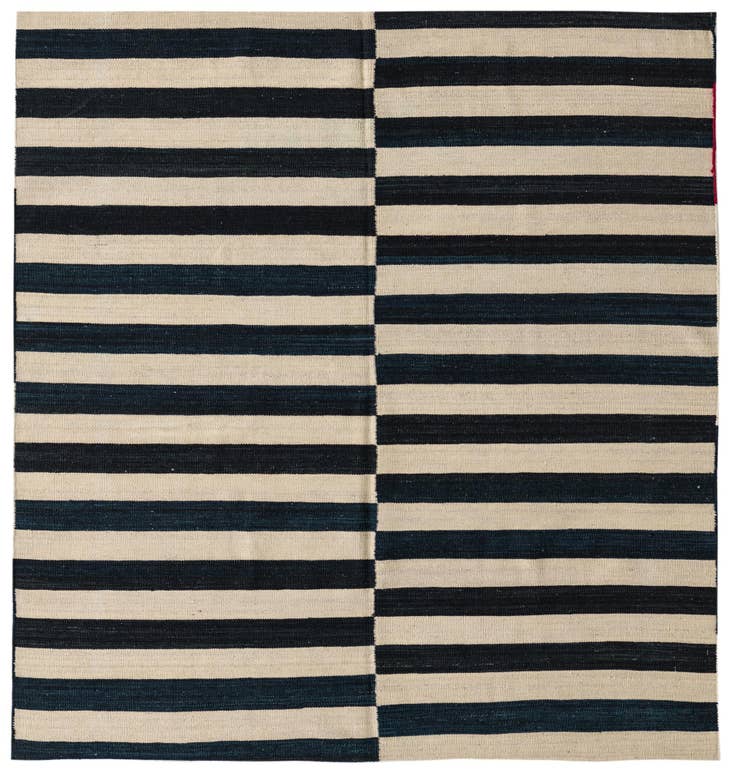 Detail image of 5' 2 x 5' 7 Hand Woven Kilim Modern Wool Square Rug