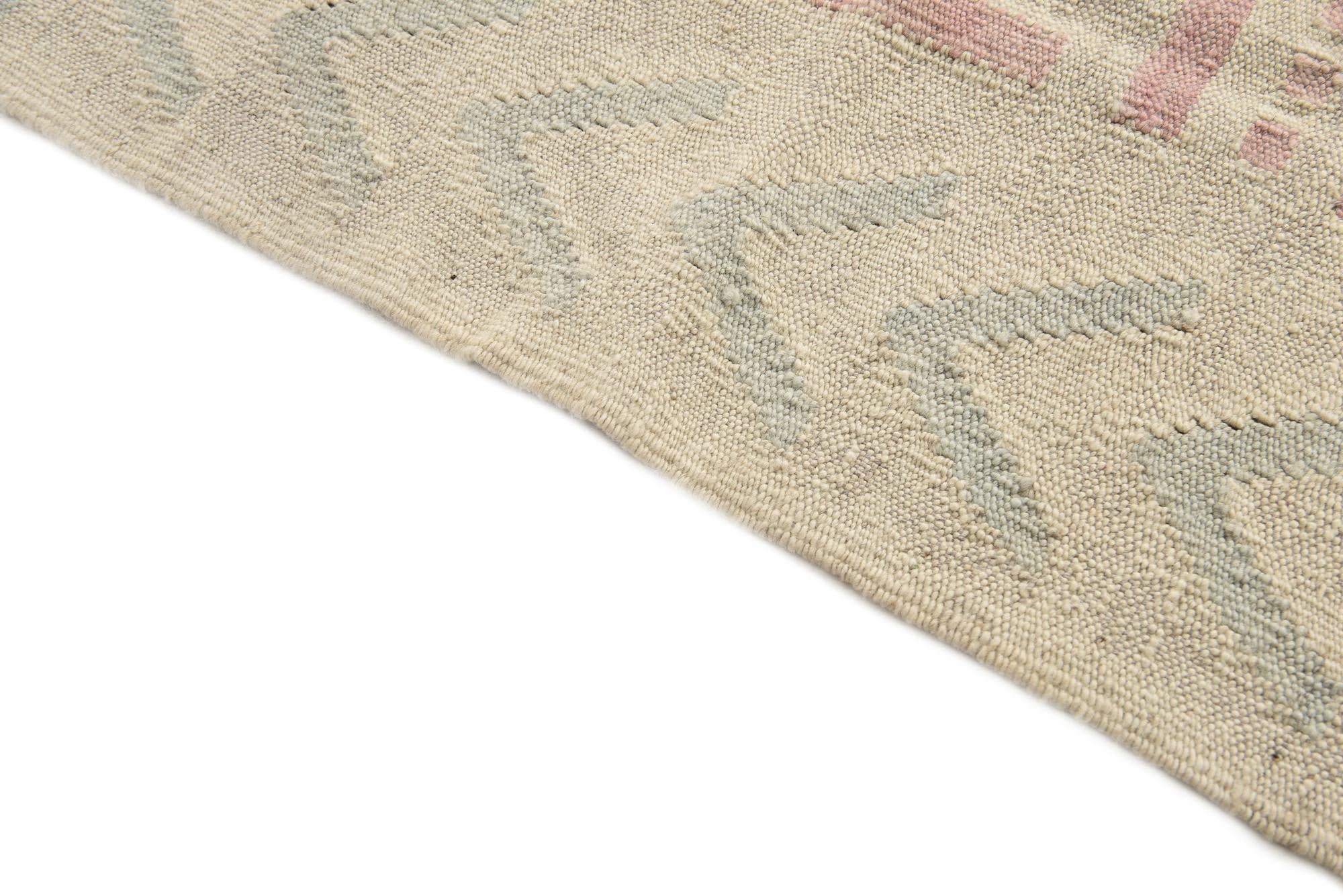 5' 2 x 5' 11 Hand Woven Kilim Modern Wool Square Rug