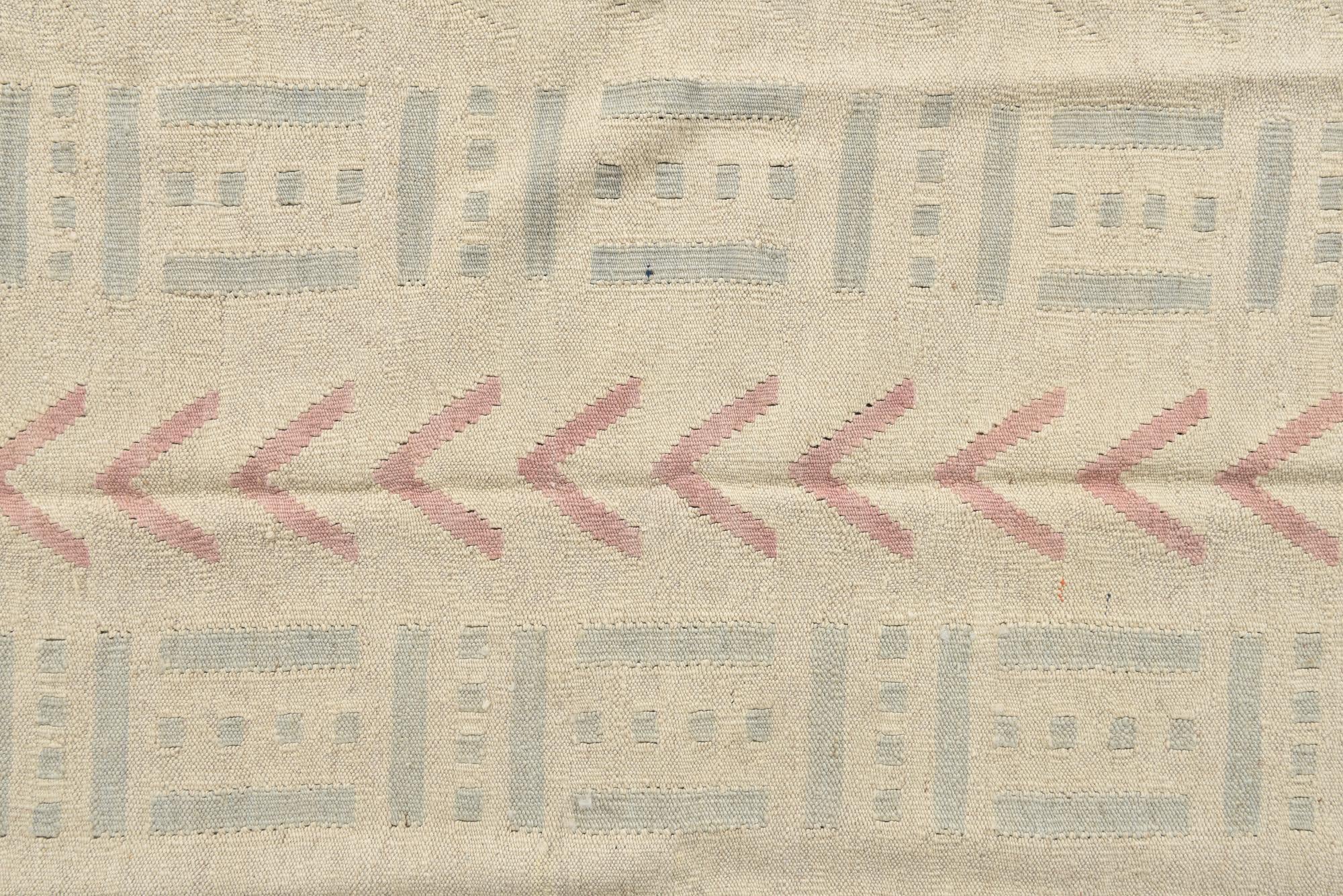 5' 2 x 5' 11 Hand Woven Kilim Modern Wool Square Rug