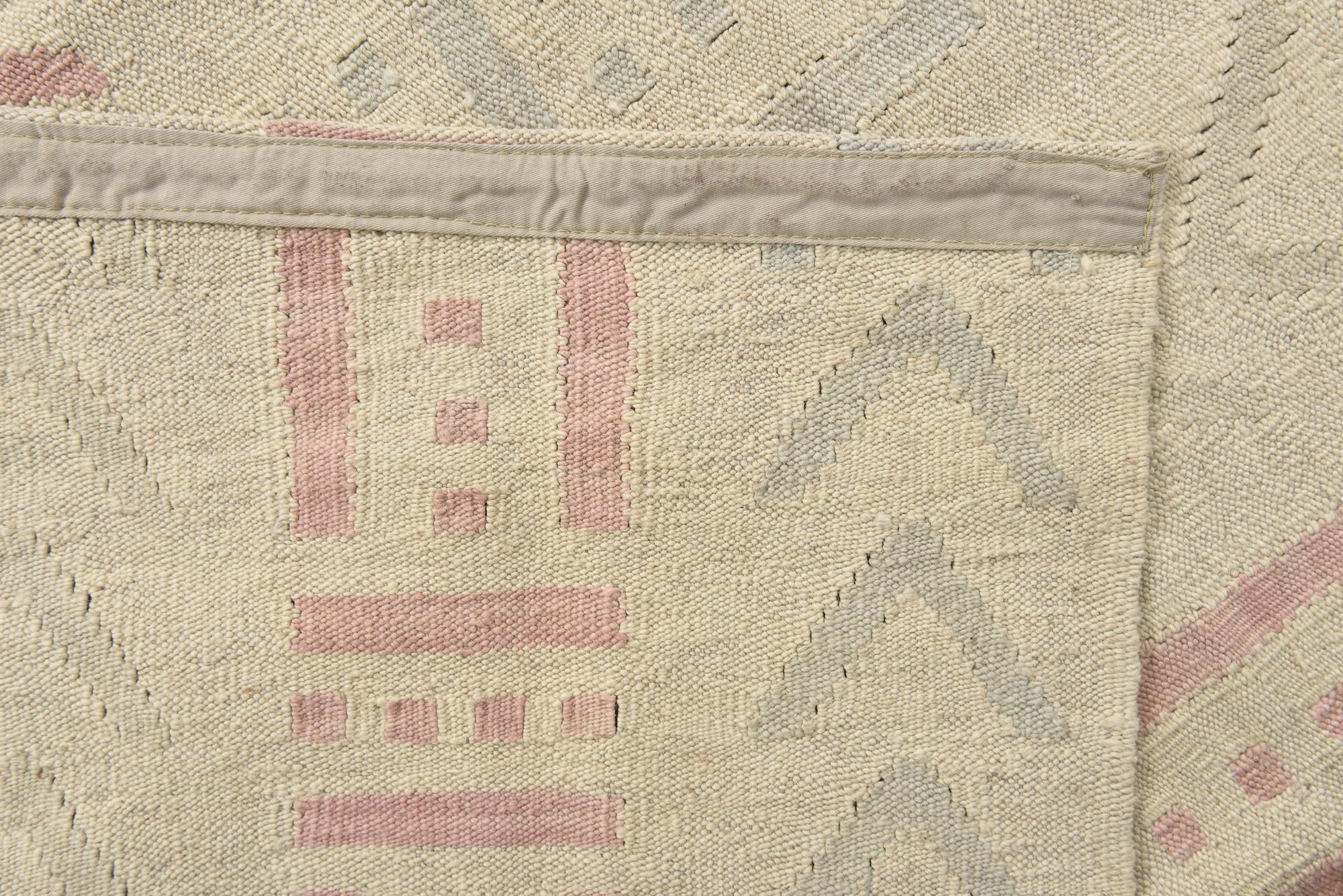 5' 2 x 5' 11 Hand Woven Kilim Modern Wool Square Rug