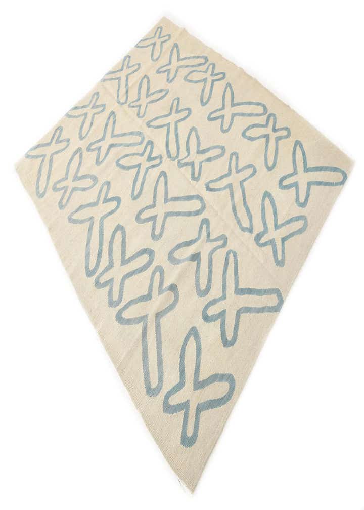 5' 4 x 6' 3 Hand Woven Kilim Modern Wool Square Rug