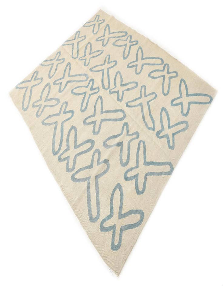 Detail image of 5' 4 x 6' 3 Hand Woven Kilim Modern Wool Square Rug