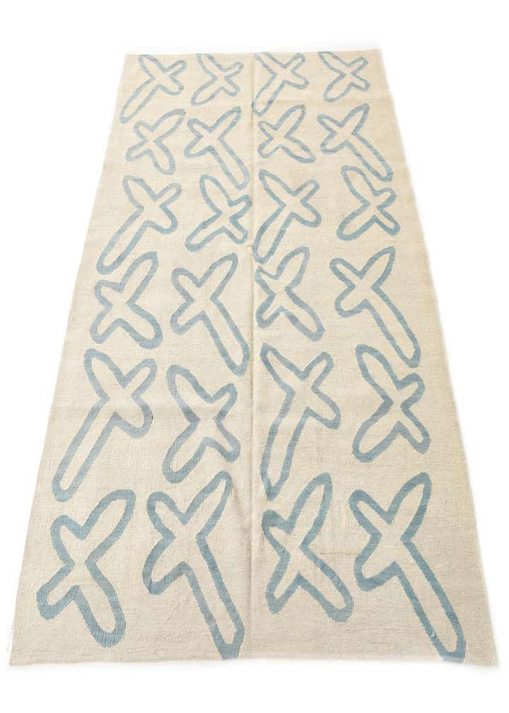 5' 4 x 6' 3 Hand Woven Kilim Modern Wool Square Rug