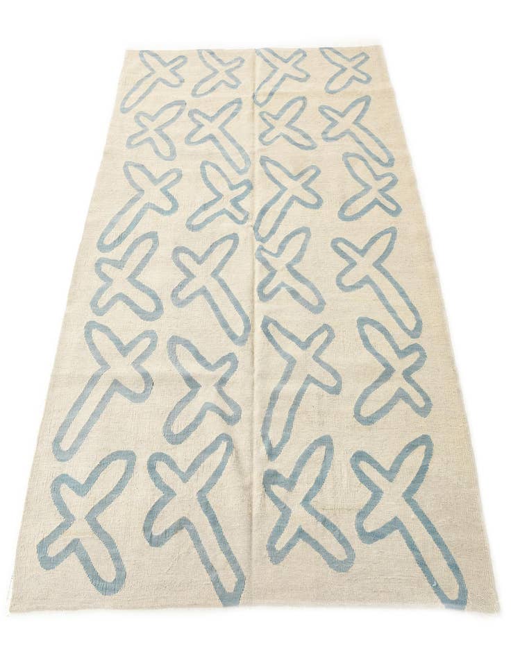 Detail image of 5' 4 x 6' 3 Hand Woven Kilim Modern Wool Square Rug