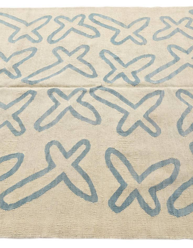 Detail image of 5' 4 x 6' 3 Hand Woven Kilim Modern Wool Square Rug