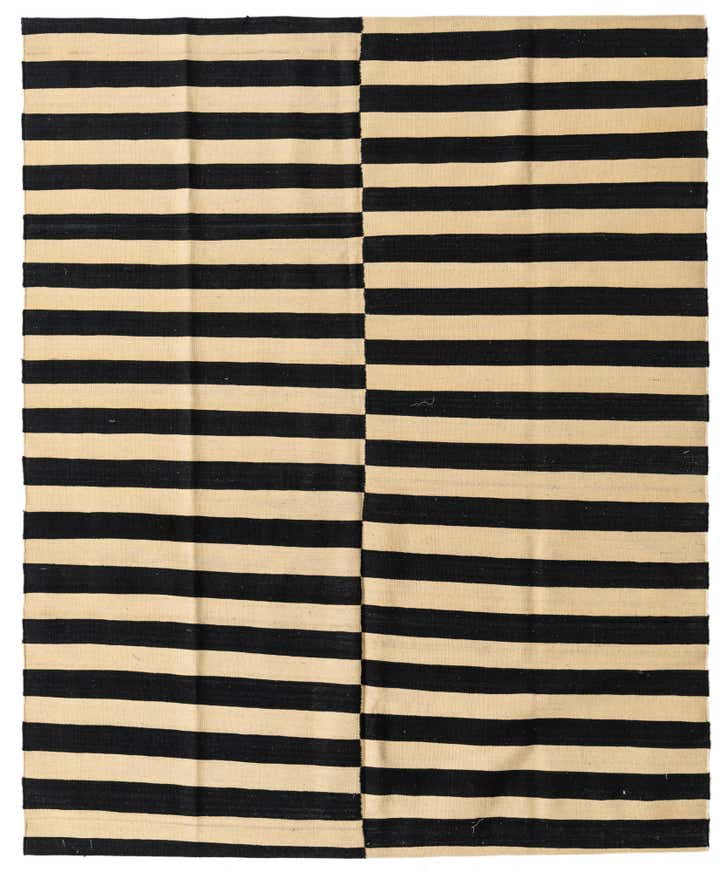 5' 4 x 6' 6 Hand Woven Kilim Modern Wool Square Rug