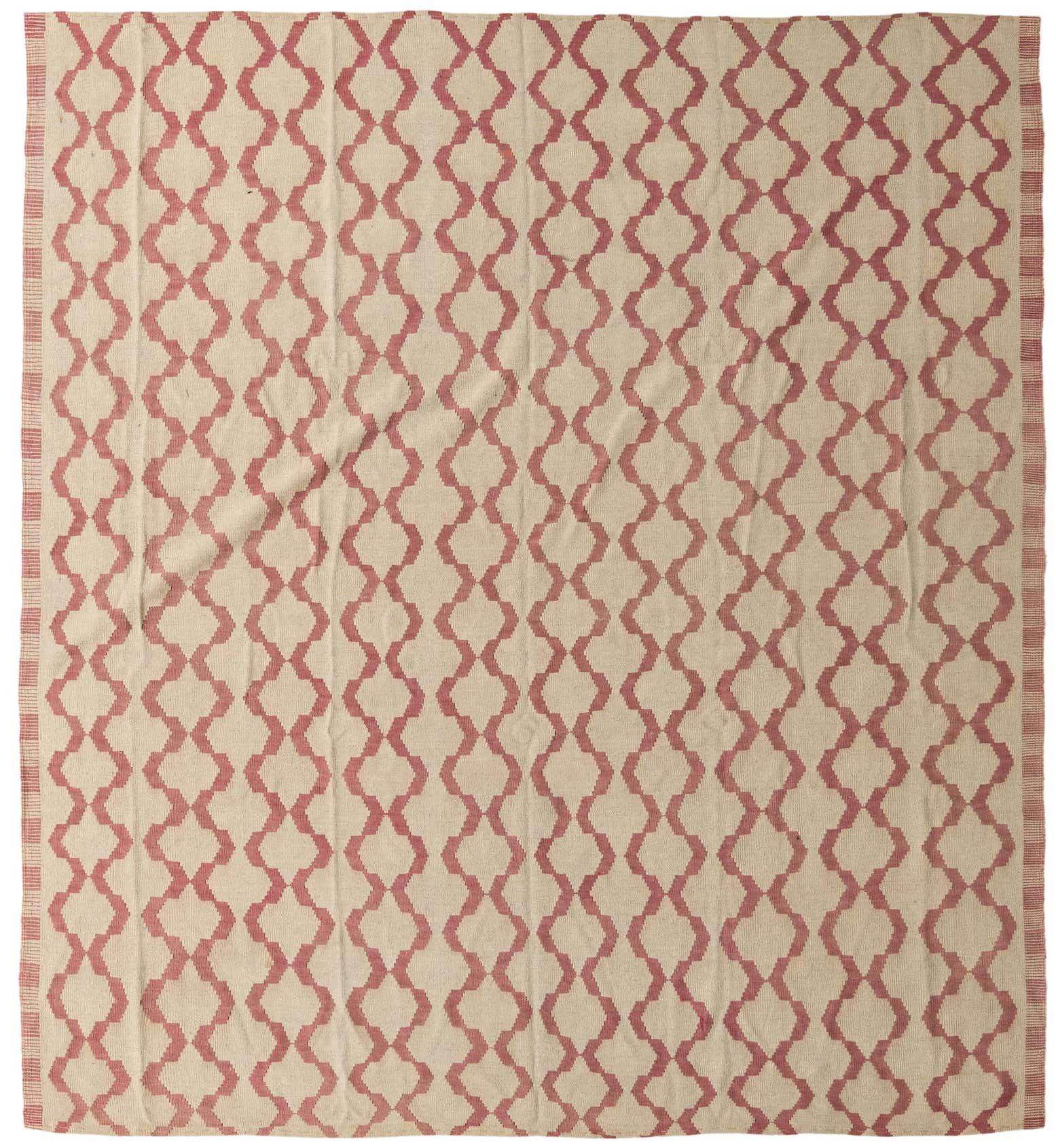 8' 8 x 9' 3 Hand Woven Kilim Modern Wool Square Rug