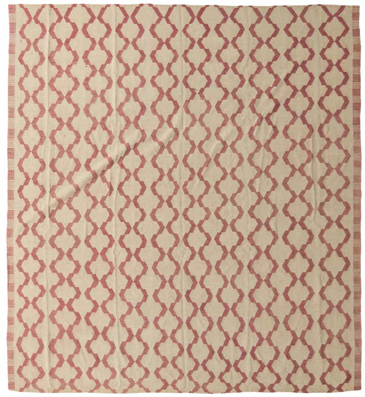 8' 8 x 9' 3 Hand Woven Kilim Modern Wool Square Rug