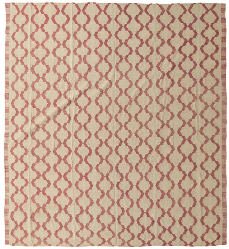 Detail image of 8' 8 x 9' 3 Hand Woven Kilim Modern Wool Square Rug