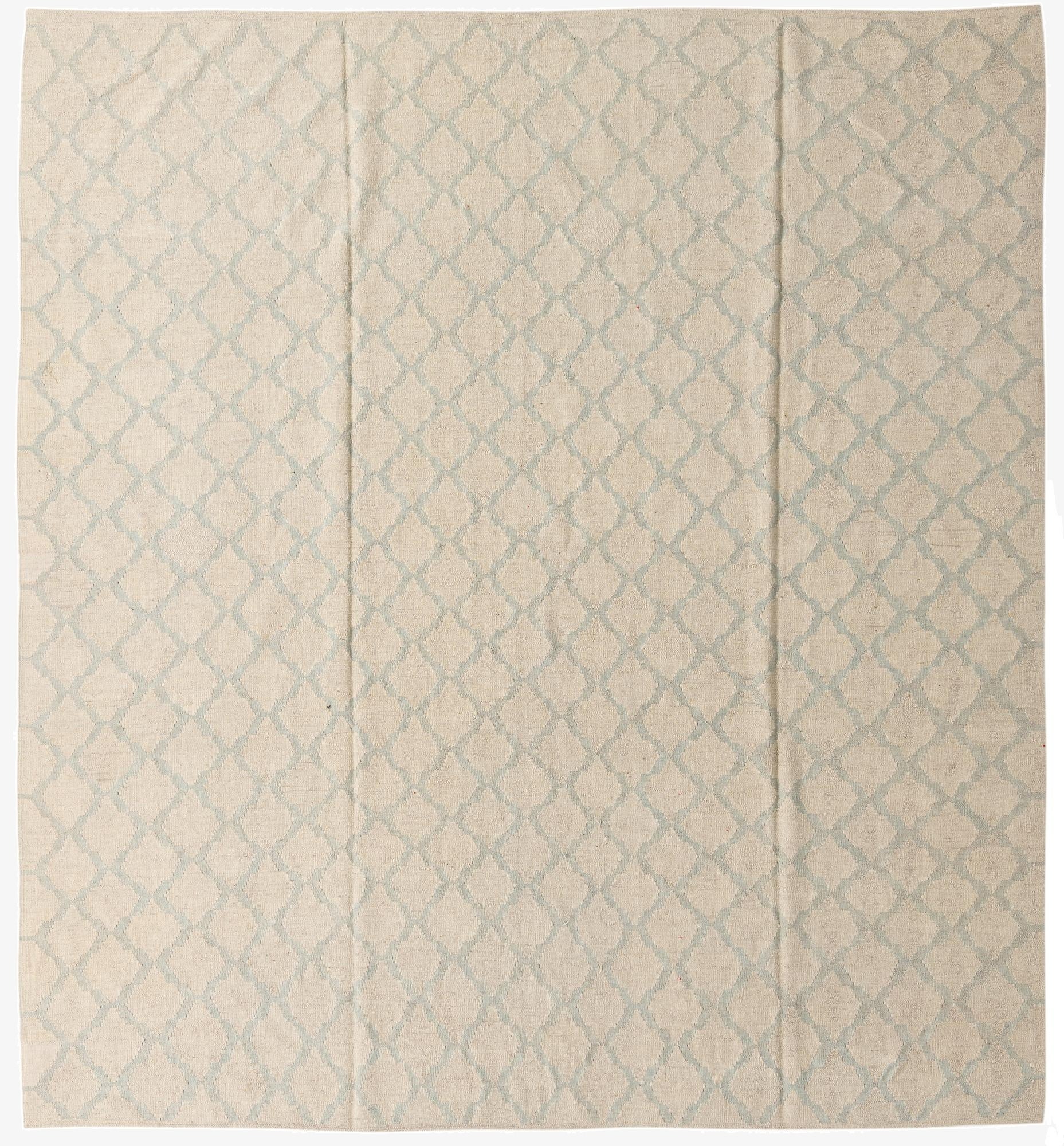 8' 10 x 9' 5  Hand Woven Kilim Modern Wool Square Rug