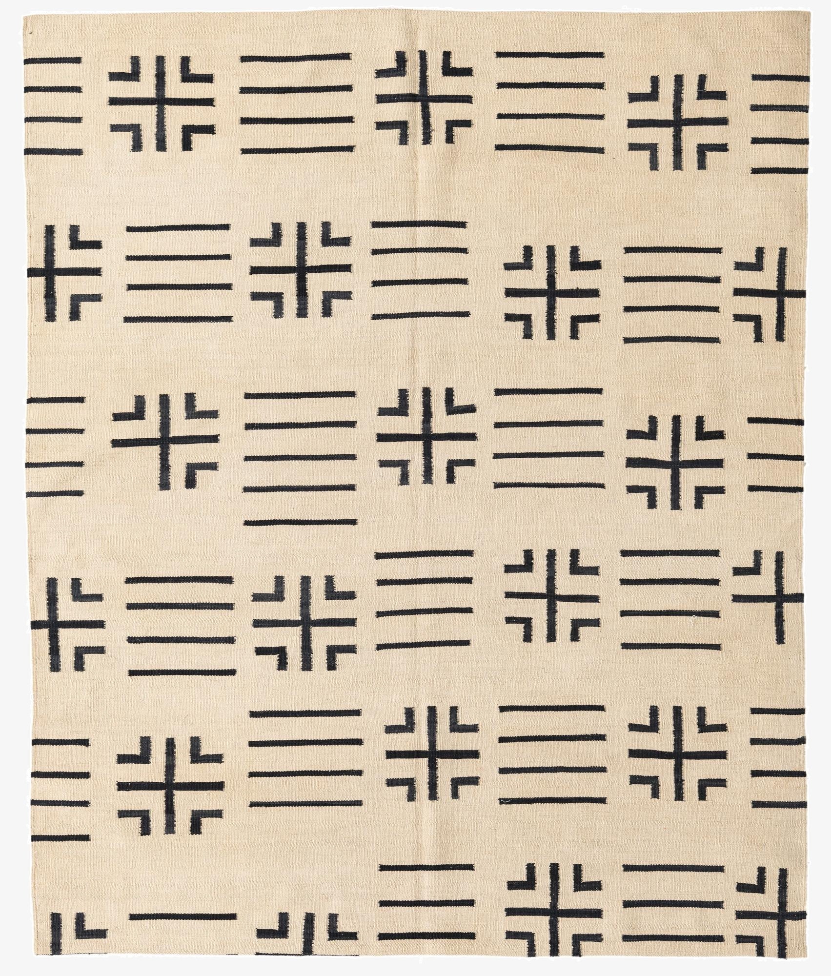 5' 4 x 6' 6  Hand Woven Kilim Modern Wool Square Rug