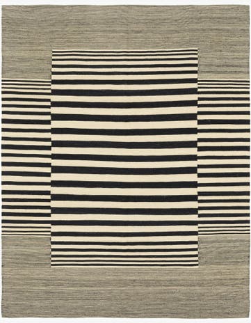 6' x 7' 7 Hand Woven Kilim Modern Wool Square Rug