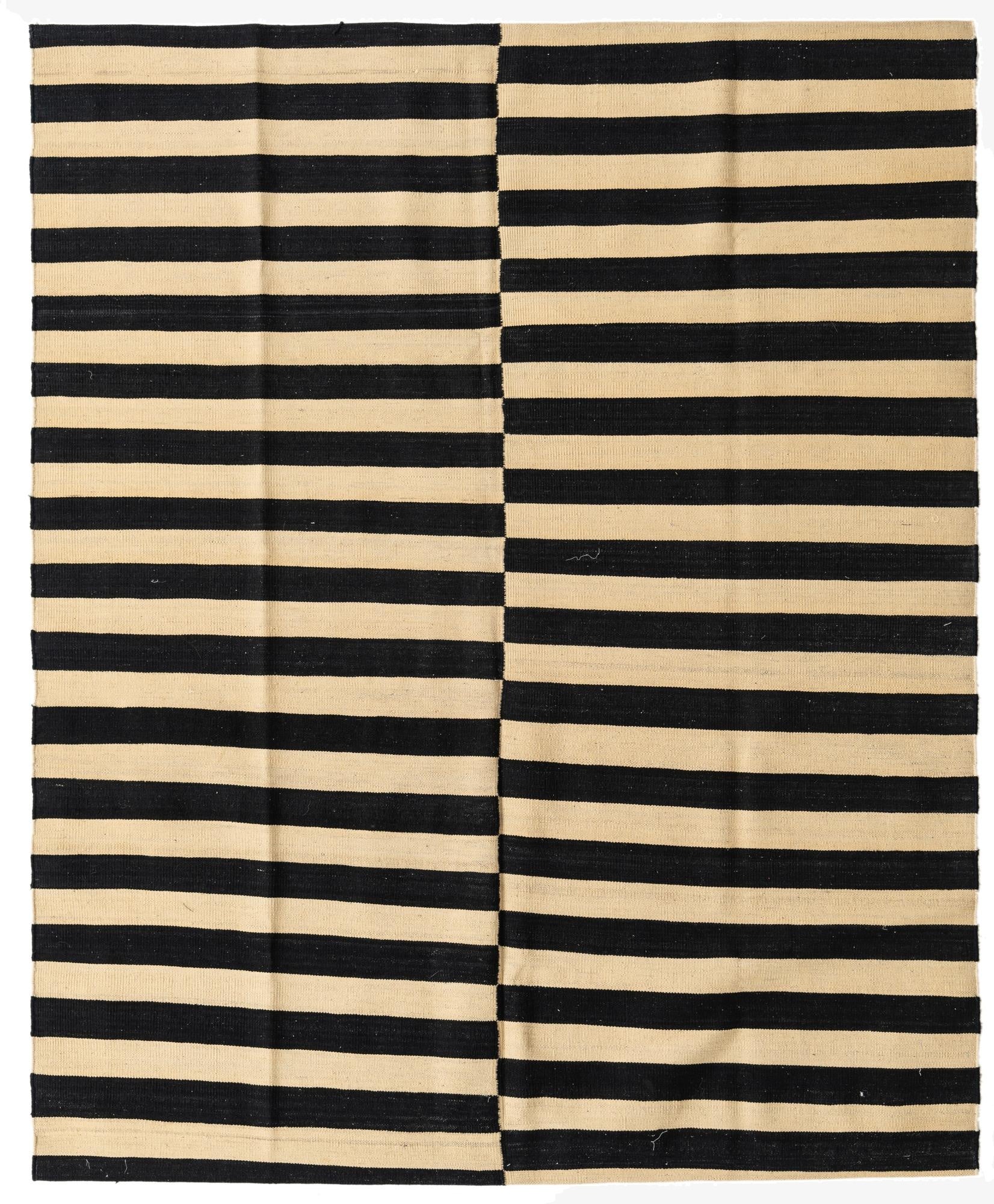 5' 4 x 6' 6  Hand Woven Kilim Modern Wool Square Rug