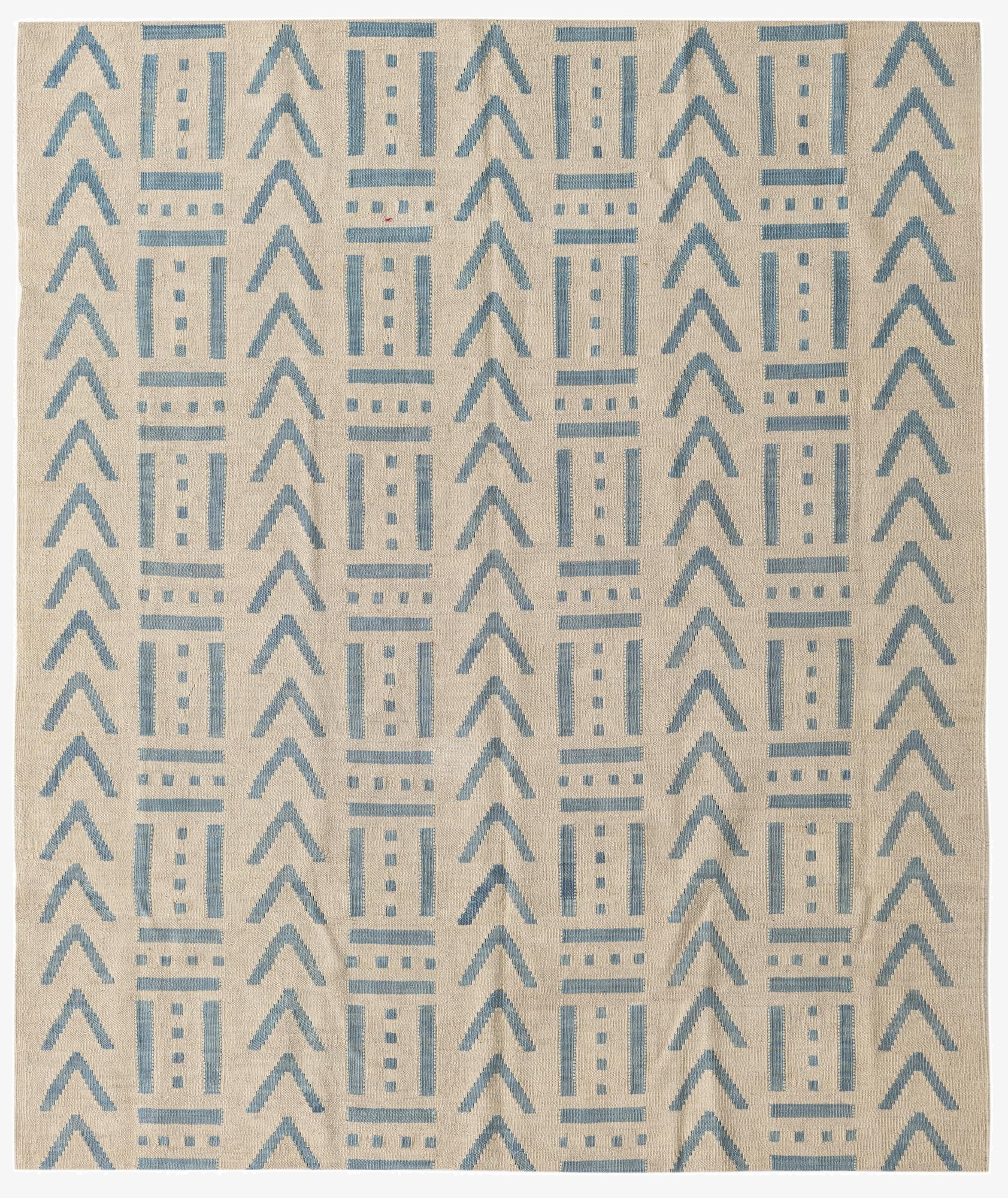 5' 3 x 6' 4  Hand Woven Kilim Modern Wool Square Rug