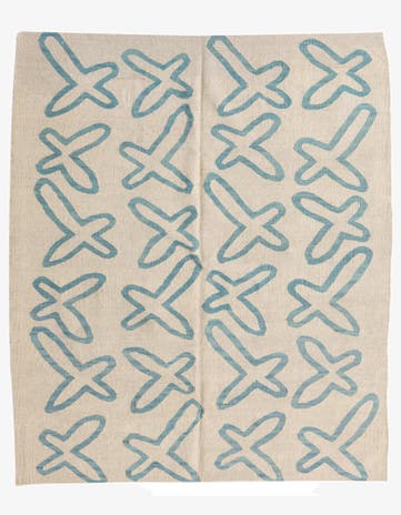 5' 4 x 6' 3 Hand Woven Kilim Modern Wool Square Rug