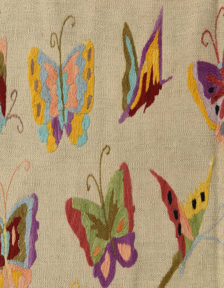 Detail image of 5' 2 x 6' 5  Hand Woven Kilim Suzani Wool Square Rug