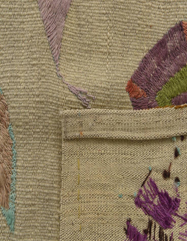 Detail image of 5' 4 x 6' 2  Hand Woven Kilim Suzani Wool Square Rug