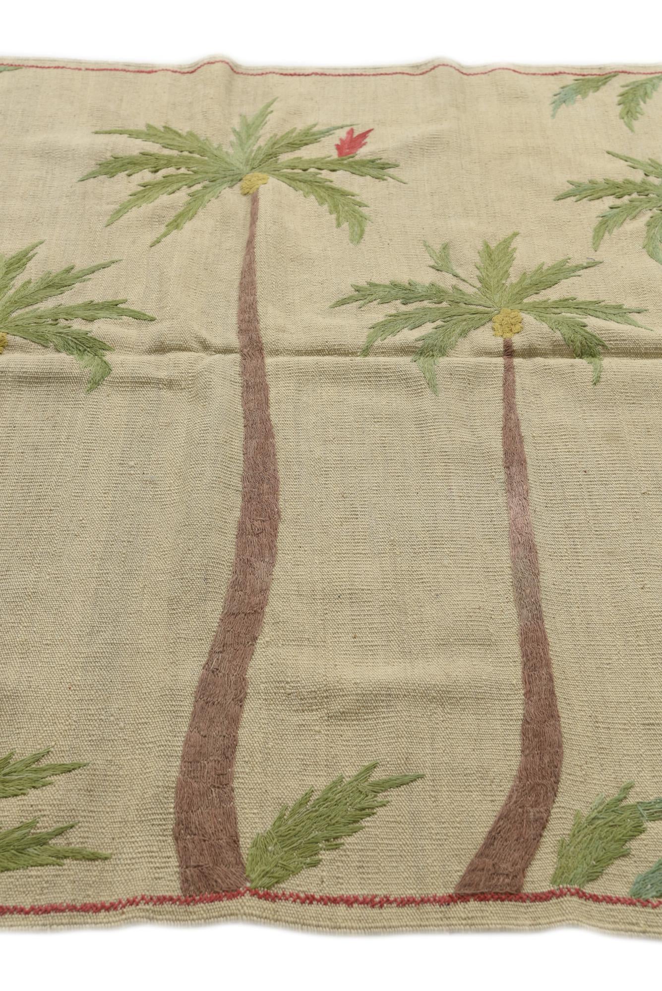 5' x 6' 2 Hand Woven Kilim Suzani Wool Square Rug