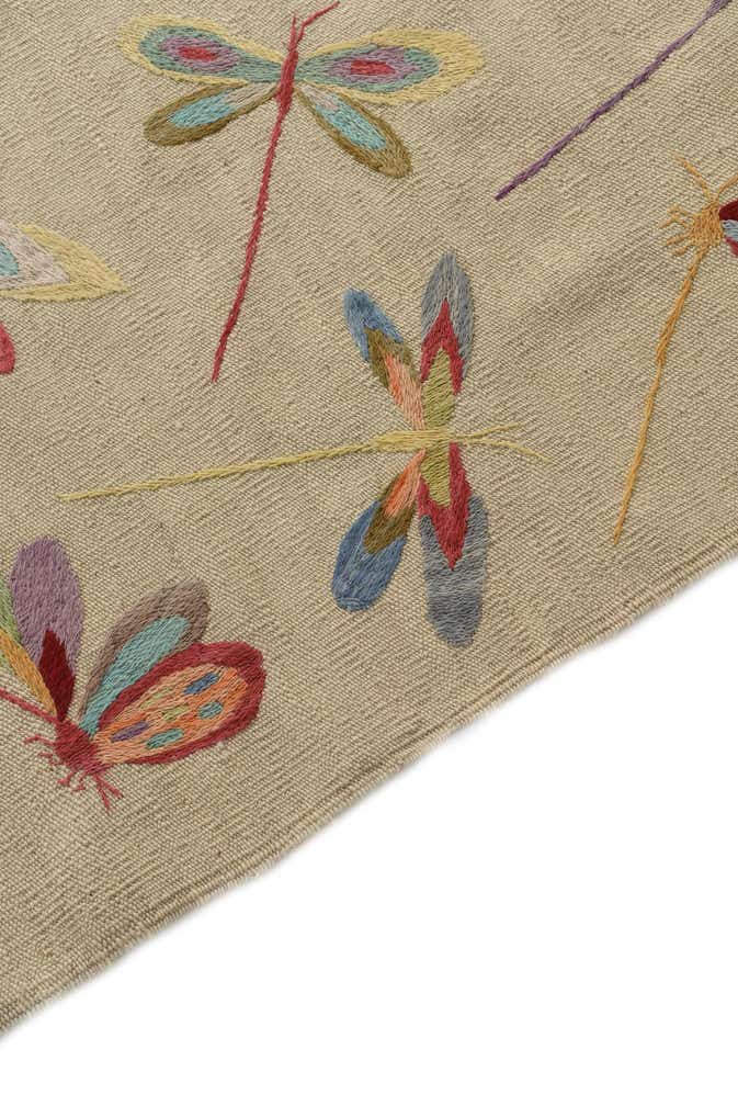 5' 1 x 6' 3 Hand Woven Kilim Suzani Wool Square Rug