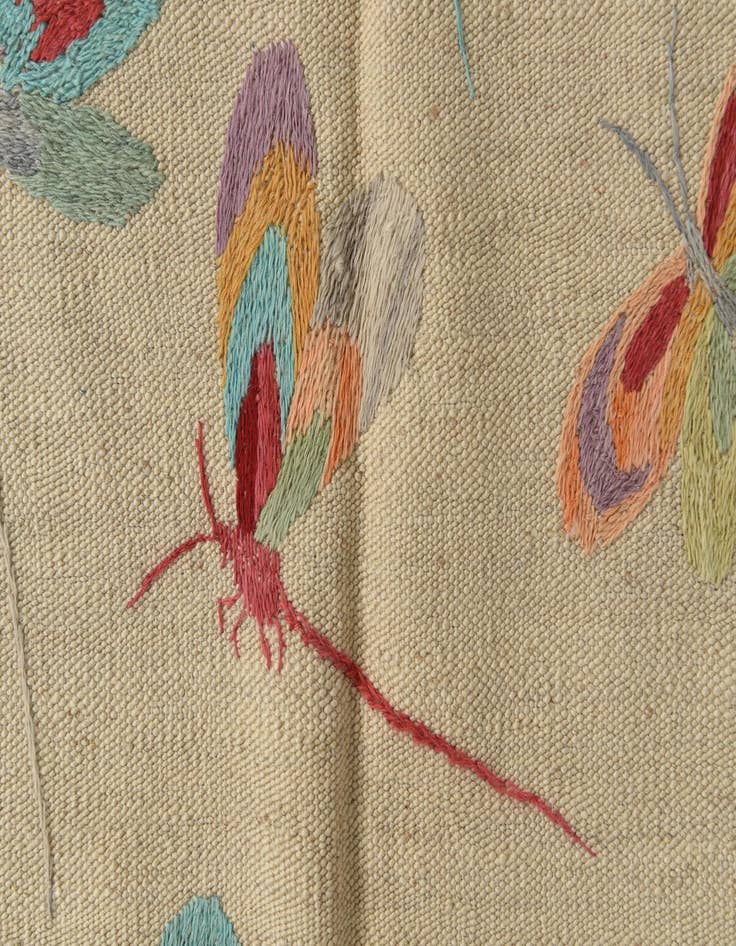 Detail image of 5' 1 x 6' 3  Hand Woven Kilim Suzani Wool Square Rug