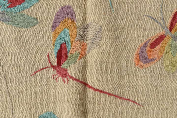 5' 1 x 6' 3 Hand Woven Kilim Suzani Wool Square Rug