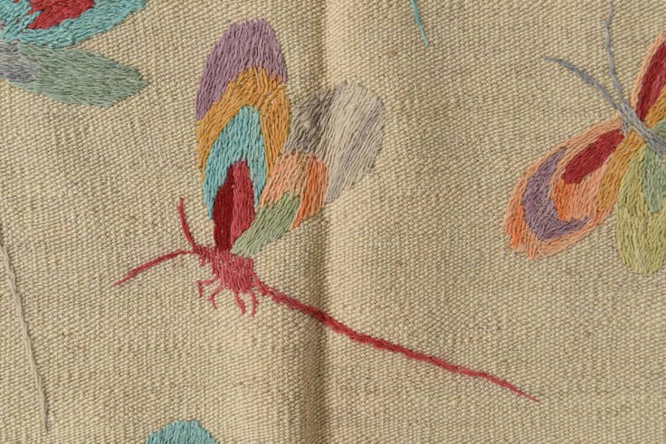Detail image of 5' 1 x 6' 3 Hand Woven Kilim Suzani Wool Square Rug