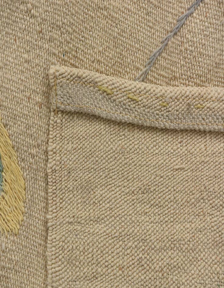 Detail image of 5' 1 x 6' 3  Hand Woven Kilim Suzani Wool Square Rug