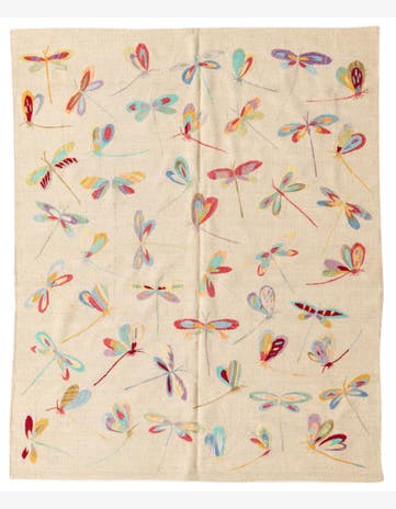 5' 1 x 6' 3 Hand Woven Kilim Suzani Wool Square Rug