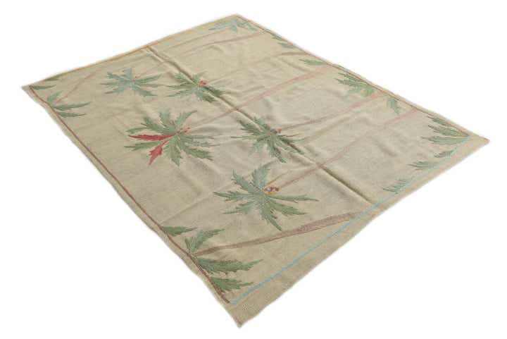 5' x 6' 2 Hand Woven Kilim Suzani Wool Square Rug