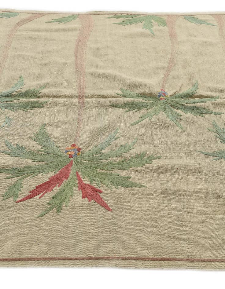 Detail image of 5' x 6' 2 Hand Woven Kilim Suzani Wool Square Rug