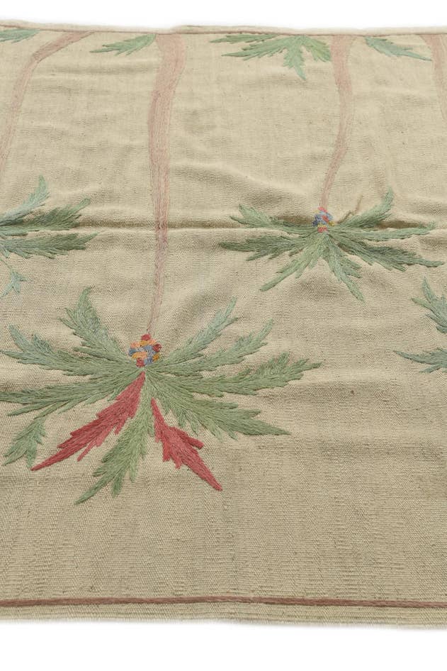 Detail image of 5' x 6' 2 Hand Woven Kilim Suzani Wool Square Rug