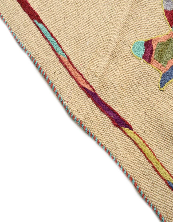 Detail image of 5' 2 x 6' 8  Hand Woven Kilim Suzani Wool Square Rug