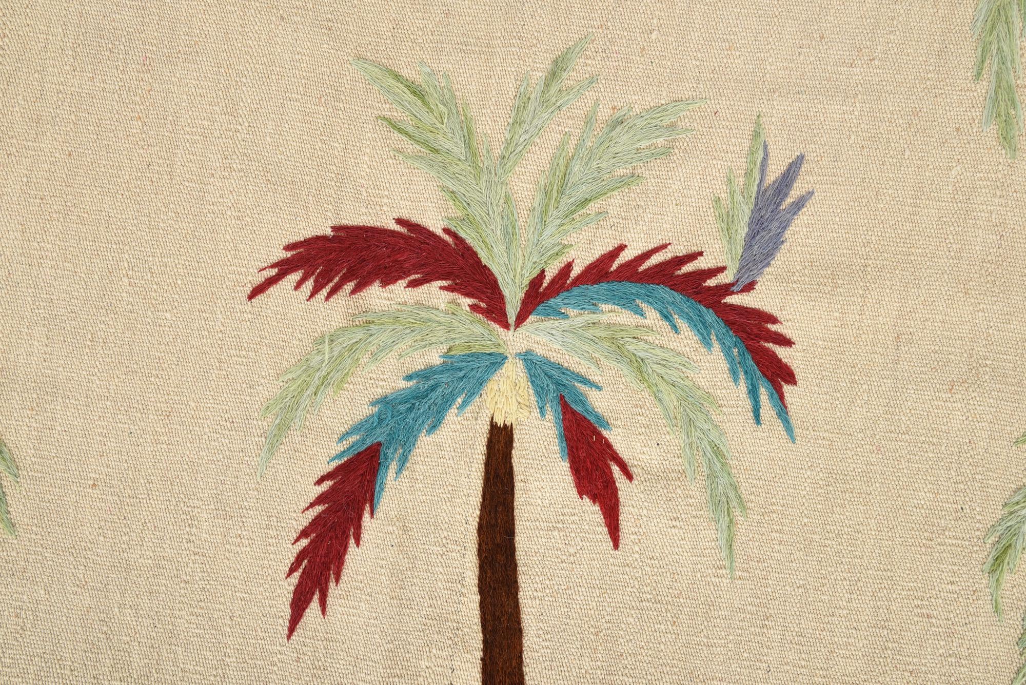 5' 2 x 6' 1 Hand Woven Kilim Suzani Wool Square Rug