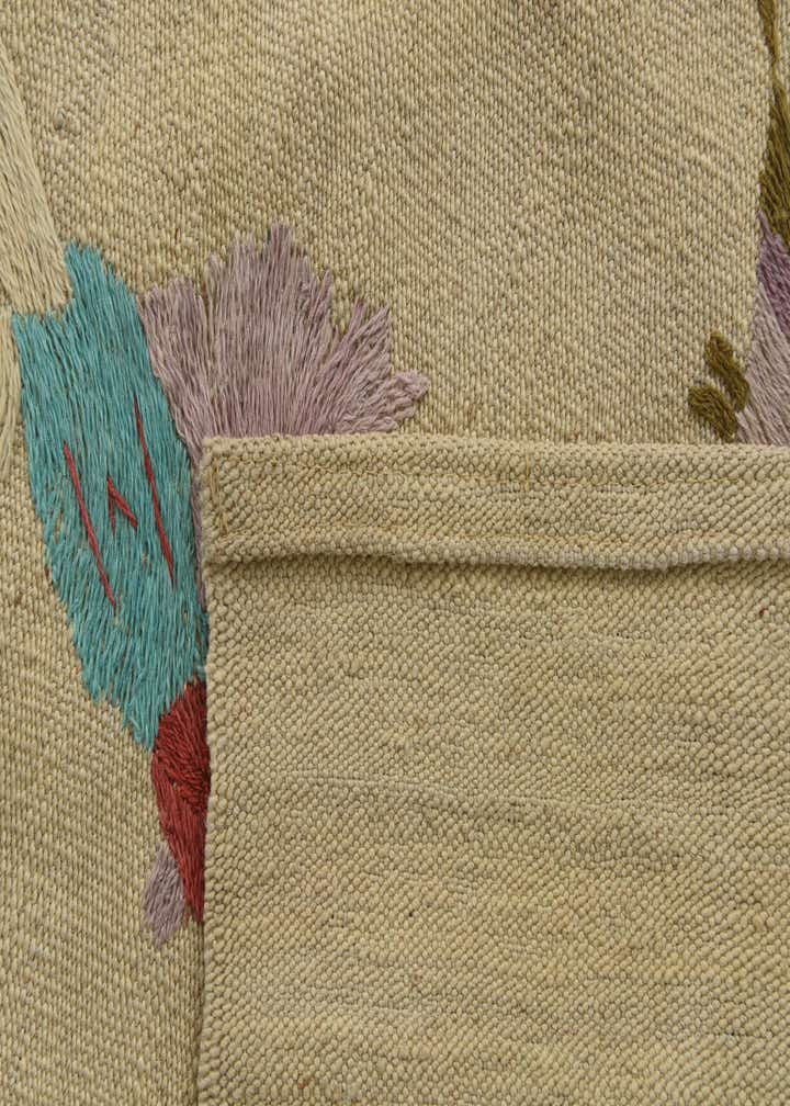 5' x 6' 1 Hand Woven Kilim Suzani Wool Square Rug
