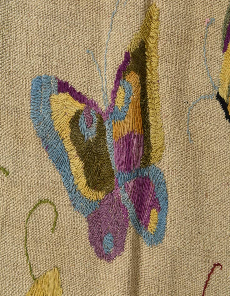 Detail image of 5' 2 x 6' 4  Hand Woven Kilim Suzani Wool Square Rug