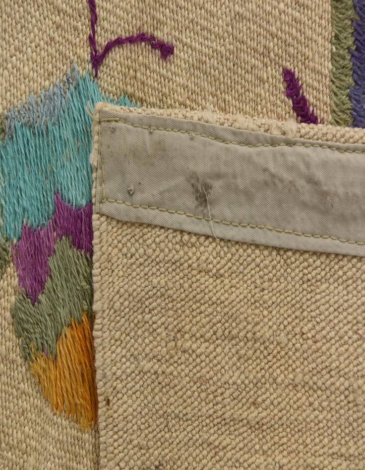 Detail image of 5' 2 x 6' 4  Hand Woven Kilim Suzani Wool Square Rug