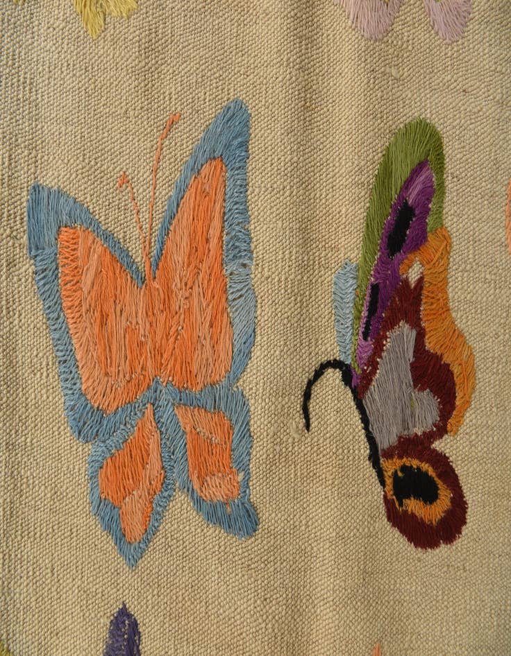 Detail image of 5' 1 x 6' 4  Hand Woven Kilim Suzani Wool Square Rug