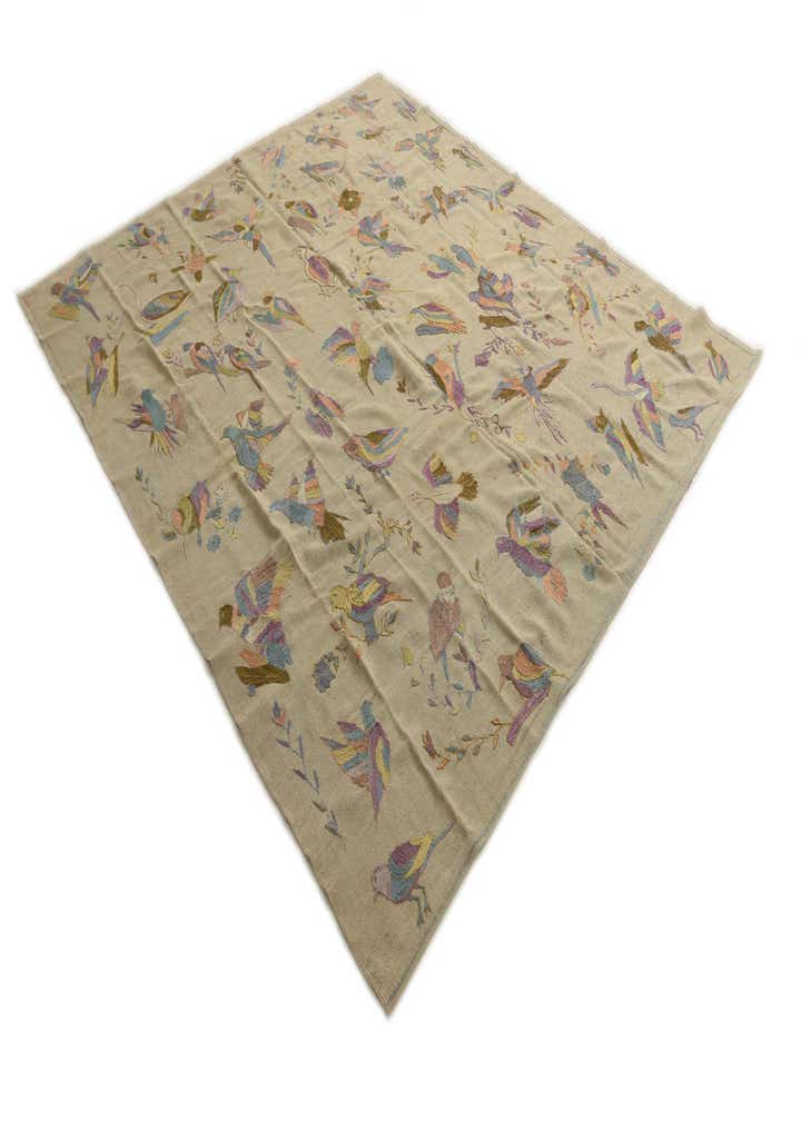 8' 2 x 8' 10 Hand Woven Kilim Suzani Wool Square Rug
