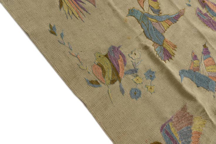 Detail image of 8' 2 x 8' 10 Hand Woven Kilim Suzani Wool Square Rug