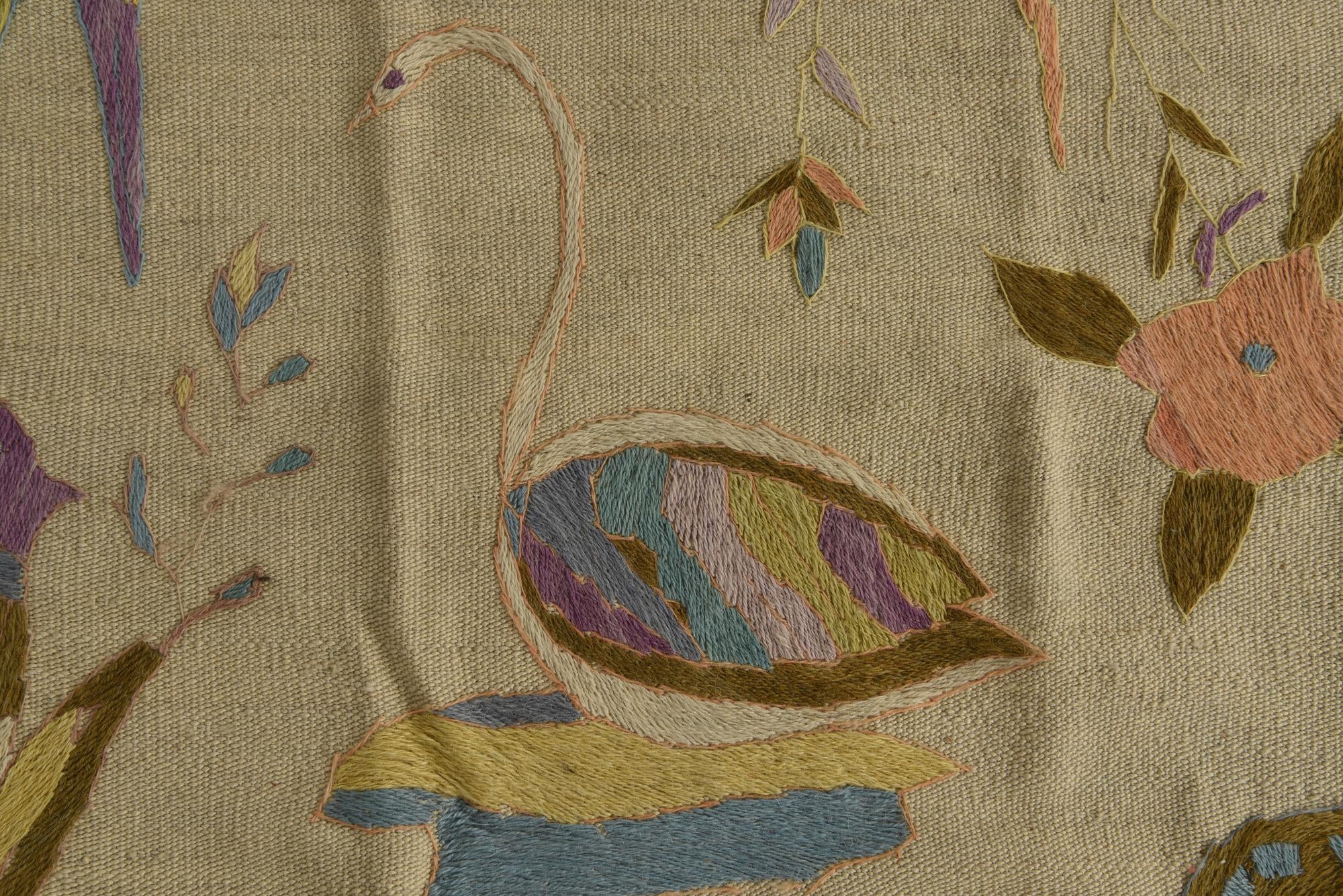 8' 2 x 8' 10 Hand Woven Kilim Suzani Wool Square Rug