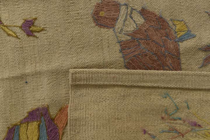8' 2 x 8' 10 Hand Woven Kilim Suzani Wool Square Rug