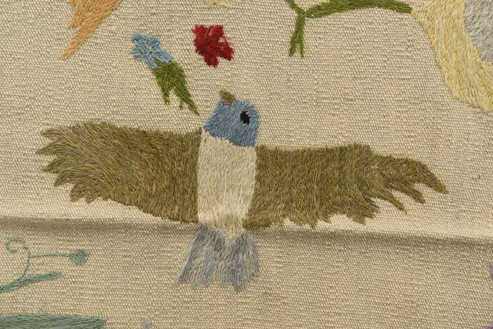 5' 2 x 6' 2 Hand Woven Kilim Suzani Wool Square Rug