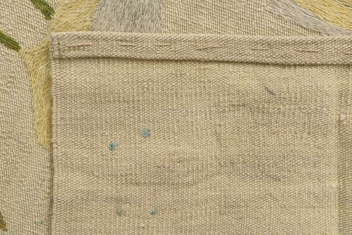 5' 2 x 6' 2 Hand Woven Kilim Suzani Wool Square Rug