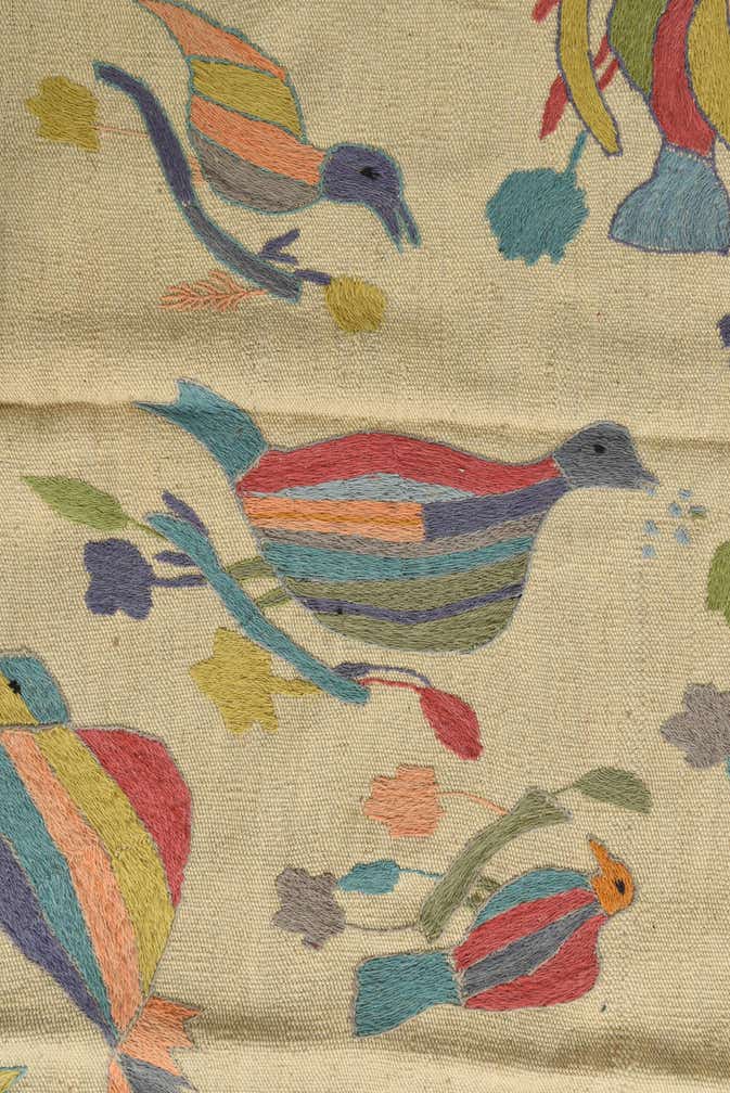 5' 2 x 6' 1 Hand Woven Kilim Suzani Wool Square Rug