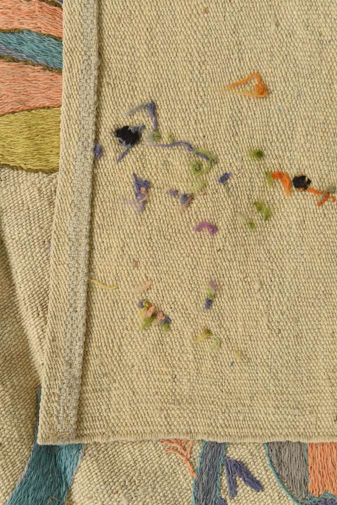 5' 2 x 6' 1 Hand Woven Kilim Suzani Wool Square Rug