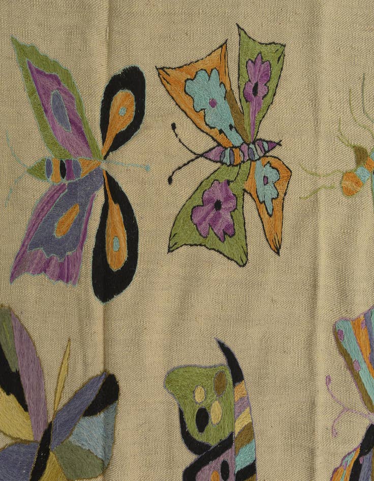 Detail image of 5' 1 x 6' 2  Hand Woven Kilim Suzani Wool Square Rug