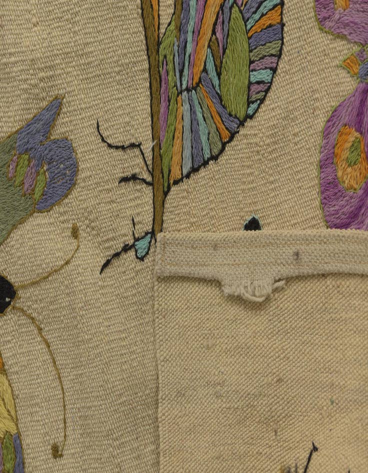 Detail image of 5' 1 x 6' 2  Hand Woven Kilim Suzani Wool Square Rug