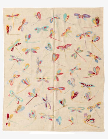 5' 1 x 6' 3 Hand Woven Kilim Suzani Wool Square Rug