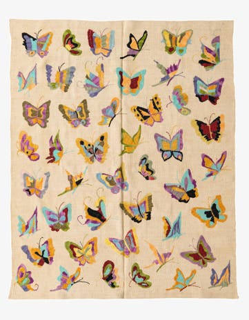 5' 2 x 6' 4 Hand Woven Kilim Suzani Wool Square Rug