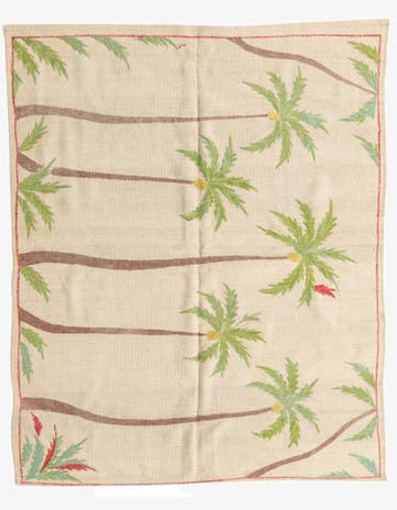 5' x 6' 2 Hand Woven Kilim Suzani Wool Square Rug